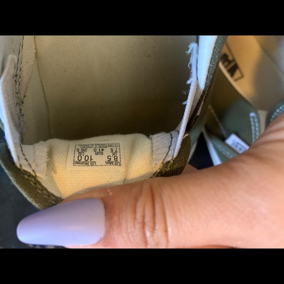 Olive Green Slip-On Vans - Picture 4 of 4